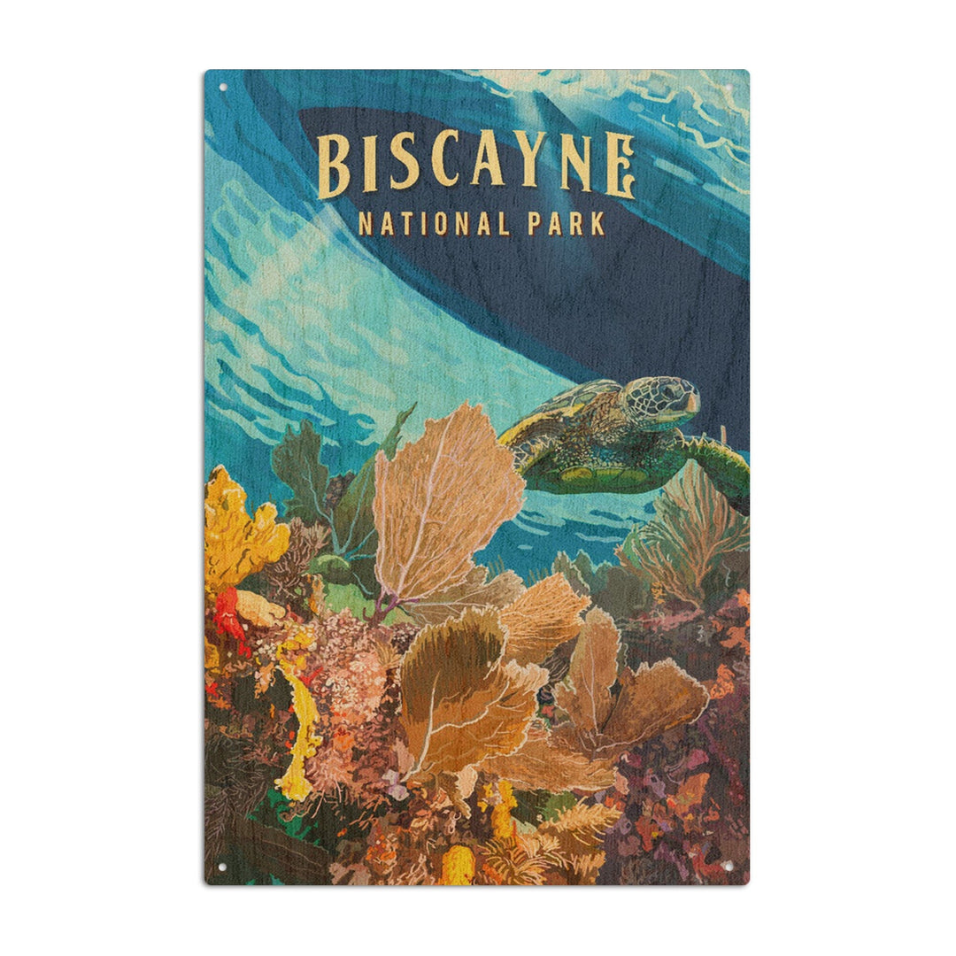 Biscayne National Park, Florida, Painterly National Park Series, Wood Signs and Postcards - Lantern Press