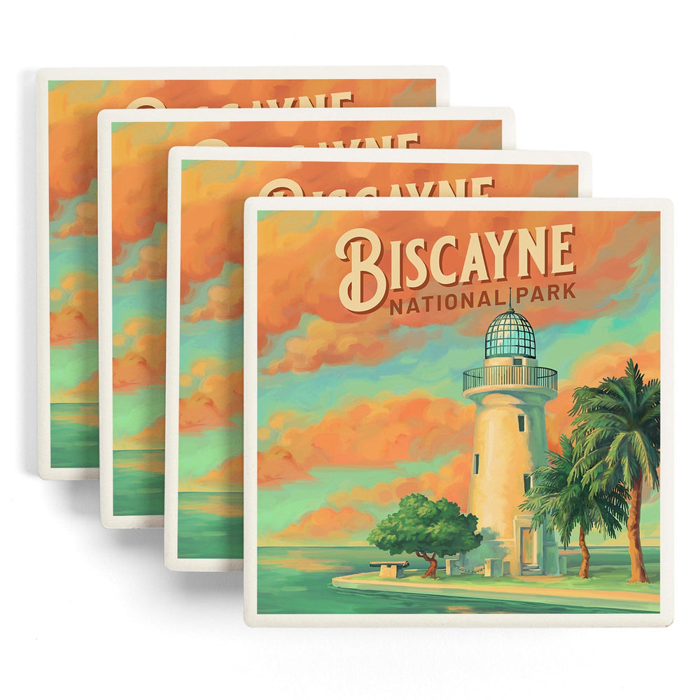 Biscayne National Park, Oil Painting, Coasters Coasters Lantern Press 