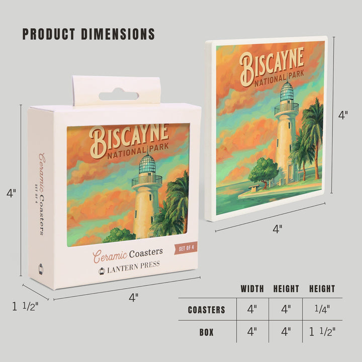 Biscayne National Park, Oil Painting, Coasters Coasters Lantern Press 