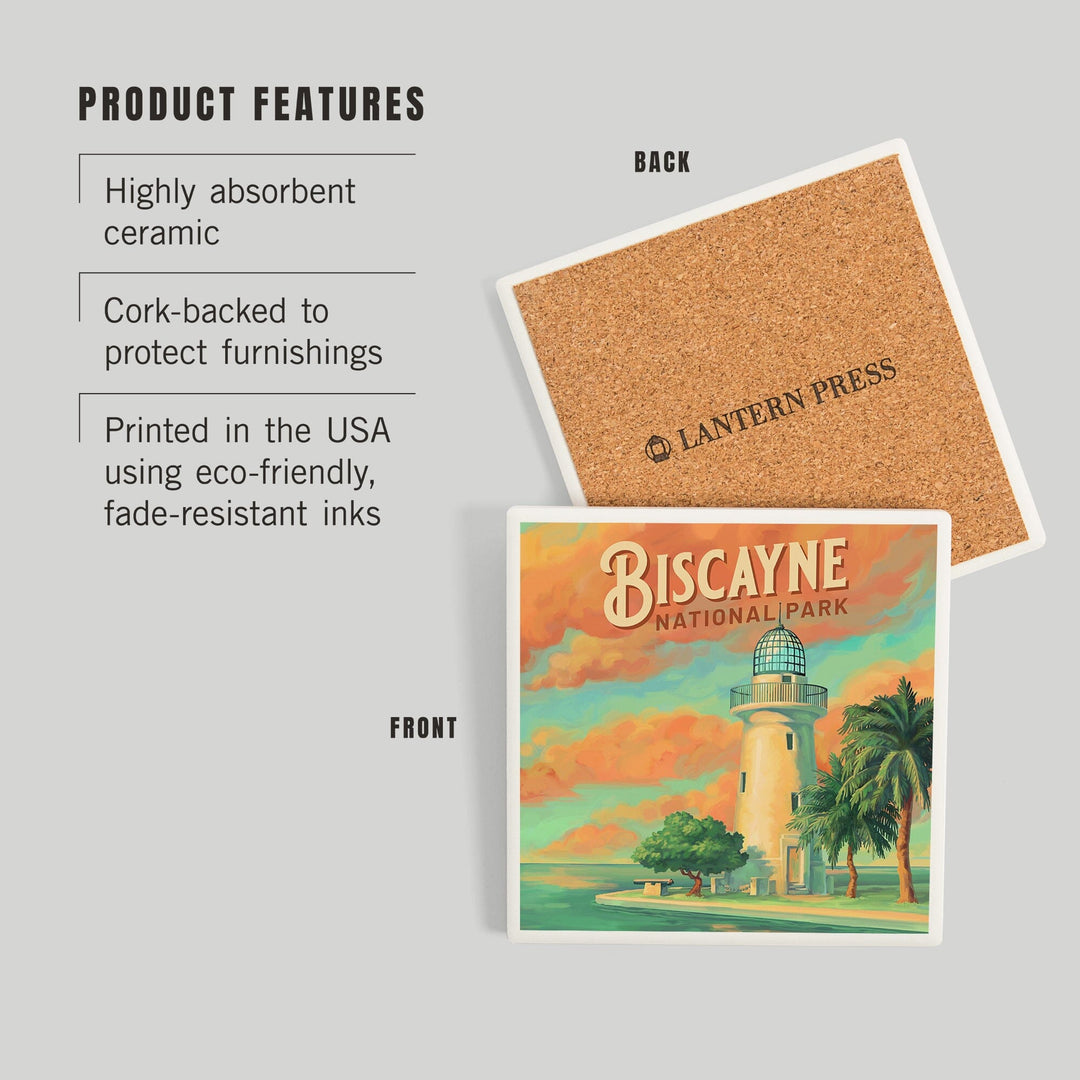 Biscayne National Park, Oil Painting, Coasters Coasters Lantern Press 