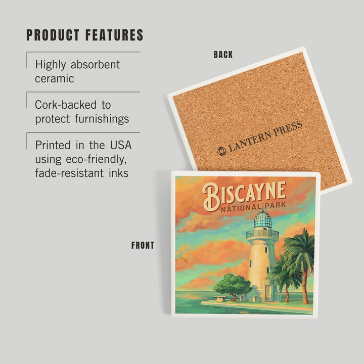 Biscayne National Park, Oil Painting, Coasters Coasters Lantern Press 