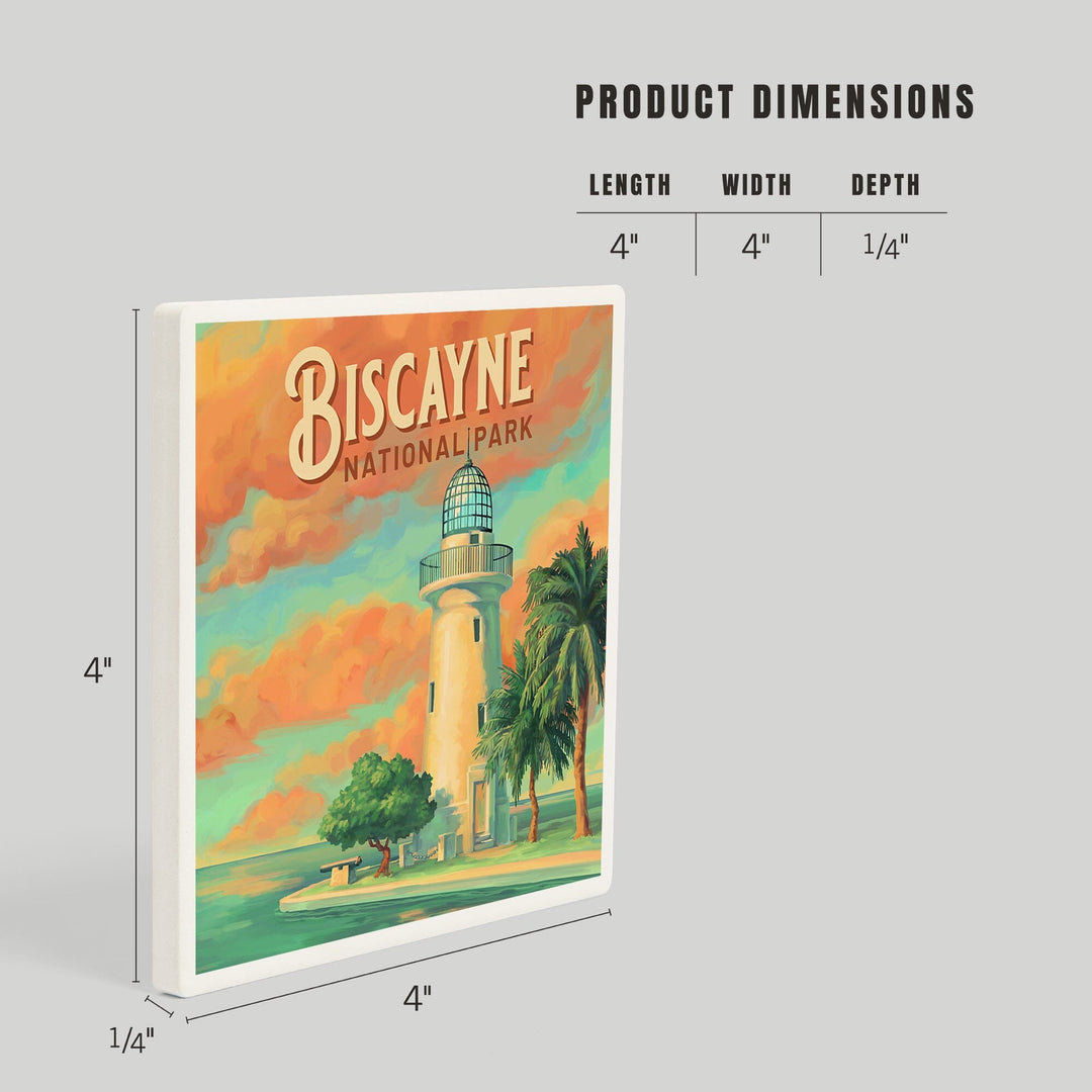 Biscayne National Park, Oil Painting, Coasters Coasters Lantern Press 