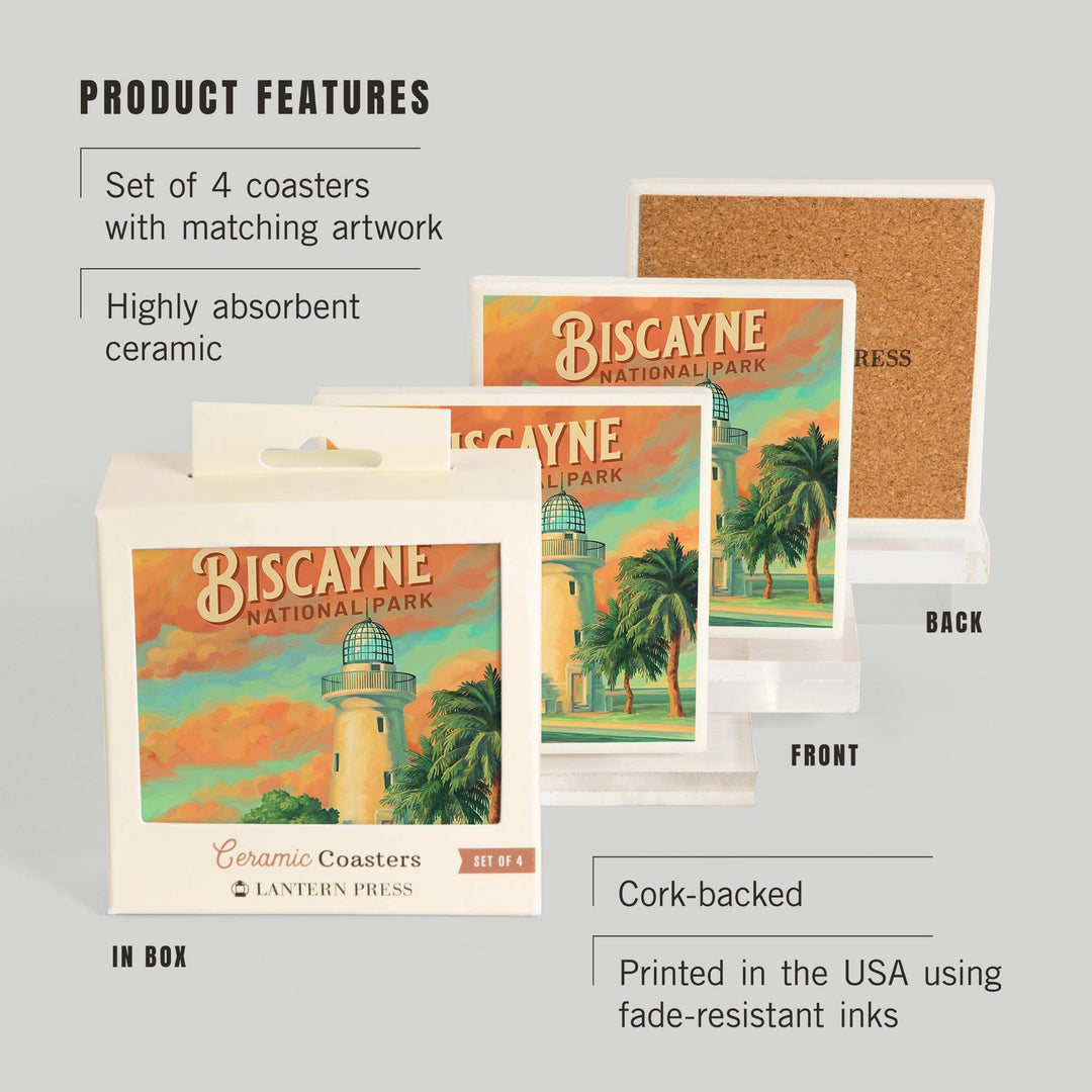 Biscayne National Park, Oil Painting, Coasters Coasters Lantern Press 