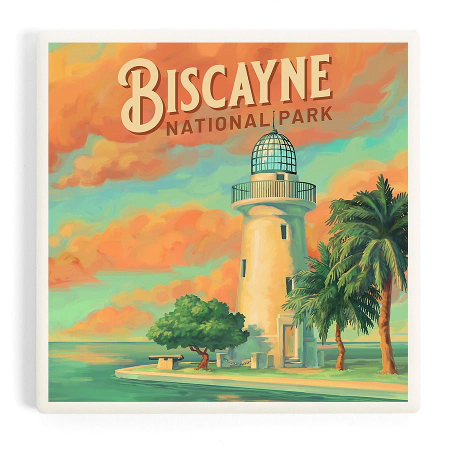 Biscayne National Park, Oil Painting, Coasters Coasters Lantern Press 