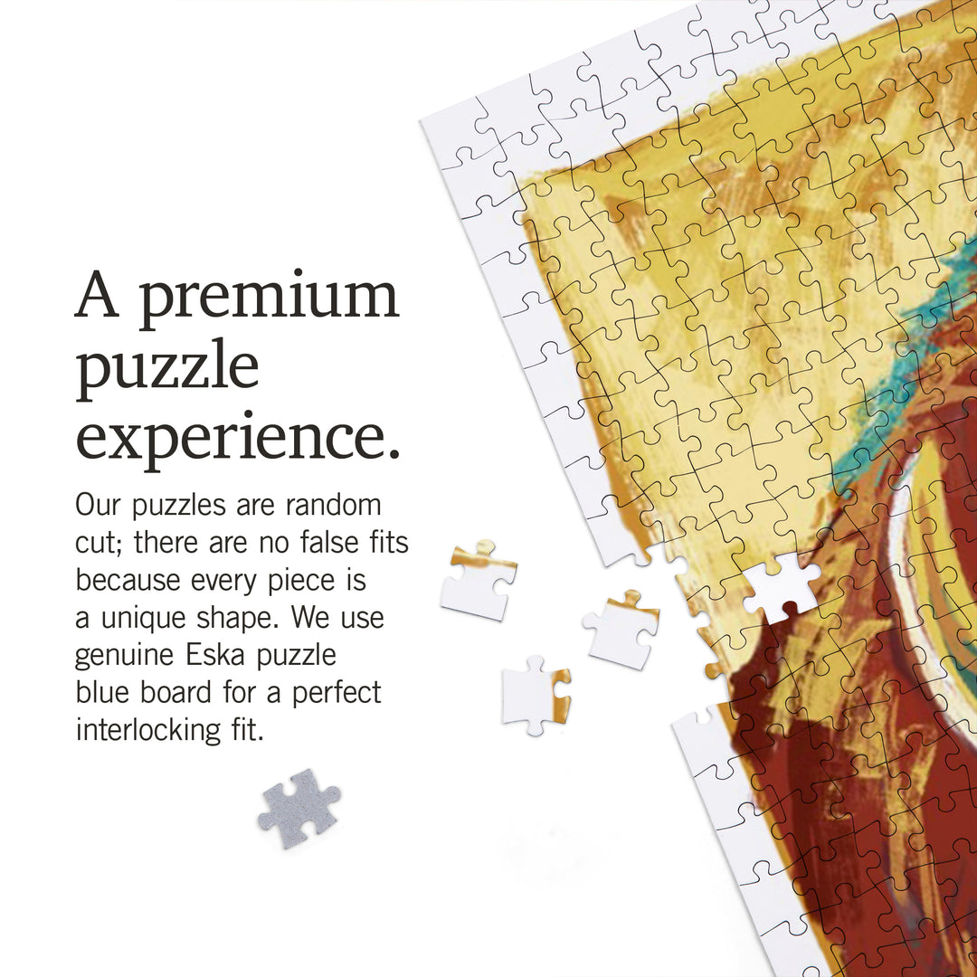 Bison, Vivid, Jigsaw Puzzle Puzzle Lantern Press 