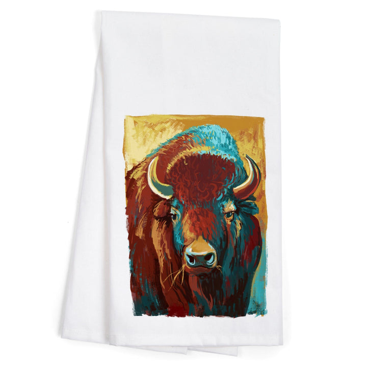 Bison, Vivid, Organic Cotton Kitchen Tea Towels Kitchen Lantern Press 