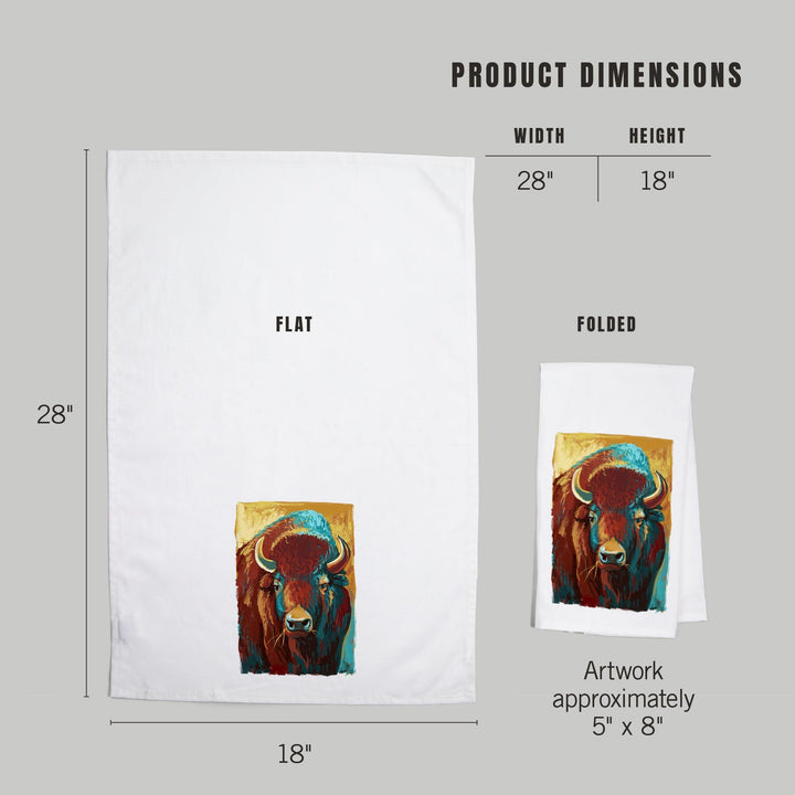 Bison, Vivid, Organic Cotton Kitchen Tea Towels Kitchen Lantern Press 