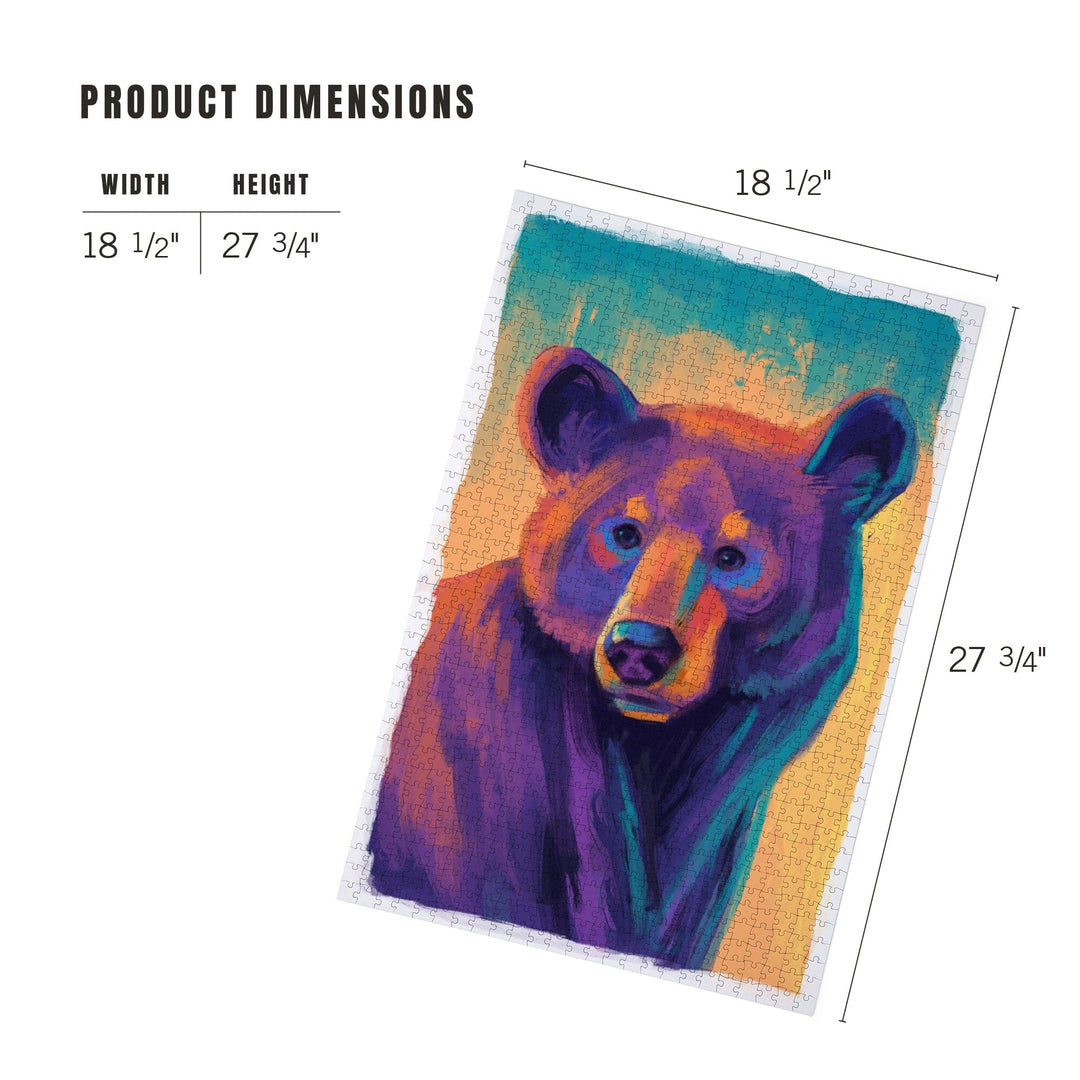 Black Bear, Vivid, Jigsaw Puzzle Puzzle Lantern Press 
