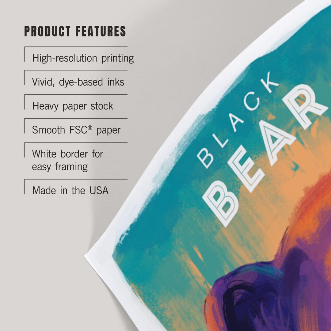 Black Bear, Vivid Series, Art & Giclee Prints Art Lantern Press 