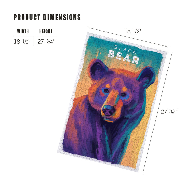 Black Bear, Vivid Series, Jigsaw Puzzle Puzzle Lantern Press 