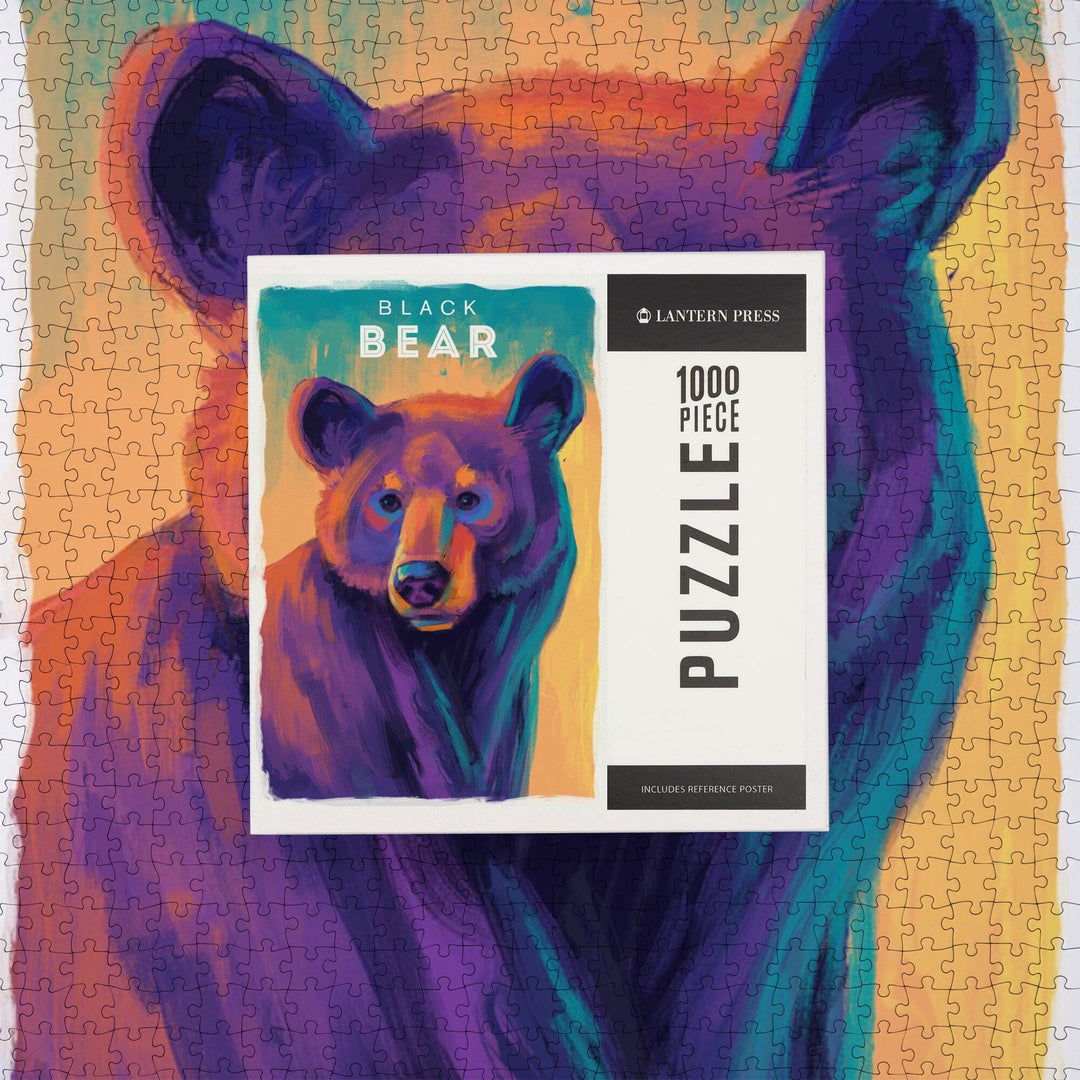 Black Bear, Vivid Series, Jigsaw Puzzle Puzzle Lantern Press 