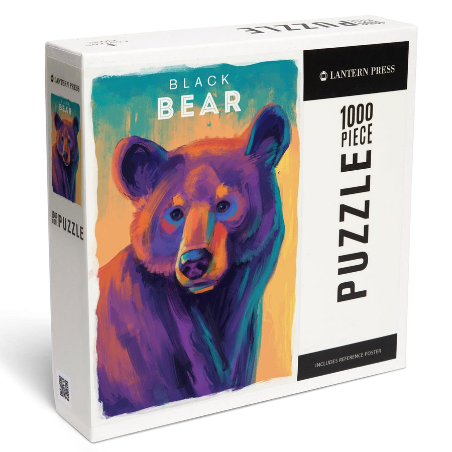 Black Bear, Vivid Series, Jigsaw Puzzle Puzzle Lantern Press 