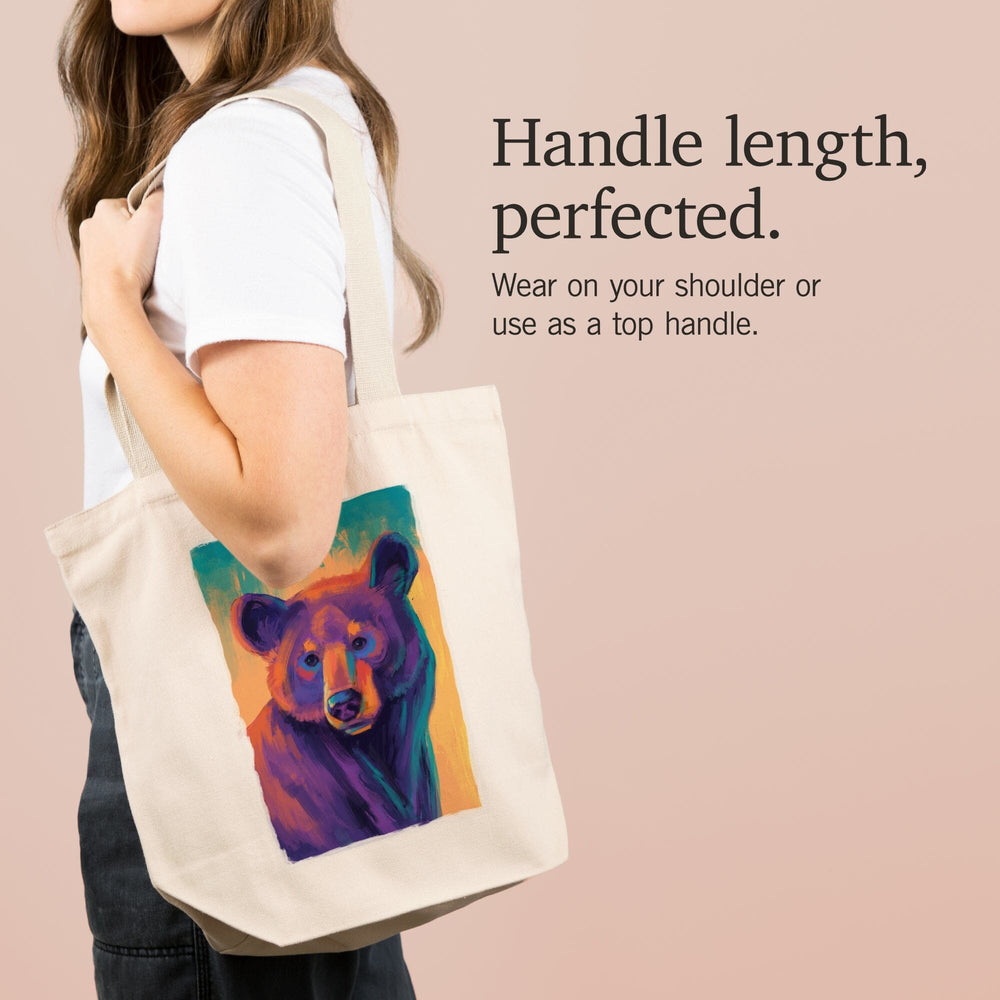 Black Bear, Vivid, Tote Bag Totes Lantern Press 