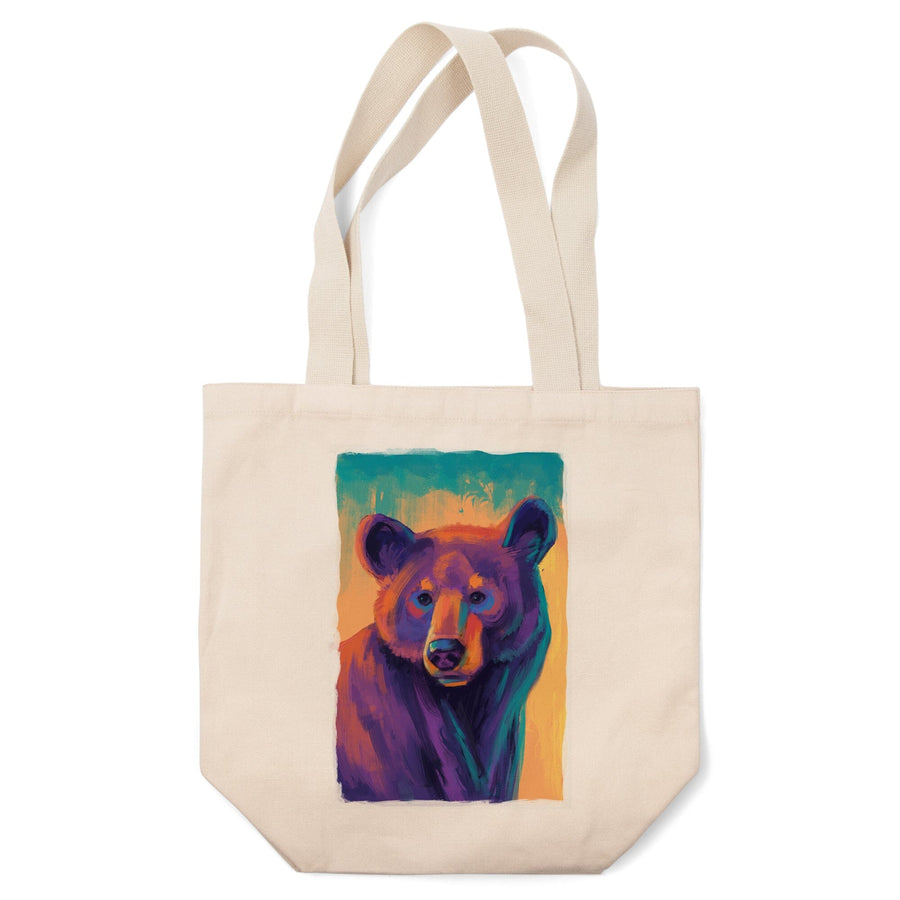 Black Bear, Vivid, Tote Bag Totes Lantern Press 
