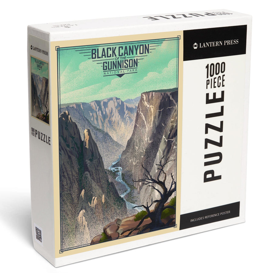 Black Canyon of the Gunnison National Park, Colorado, Lithograph National Park Series, Jigsaw Puzzle Puzzle Lantern Press 