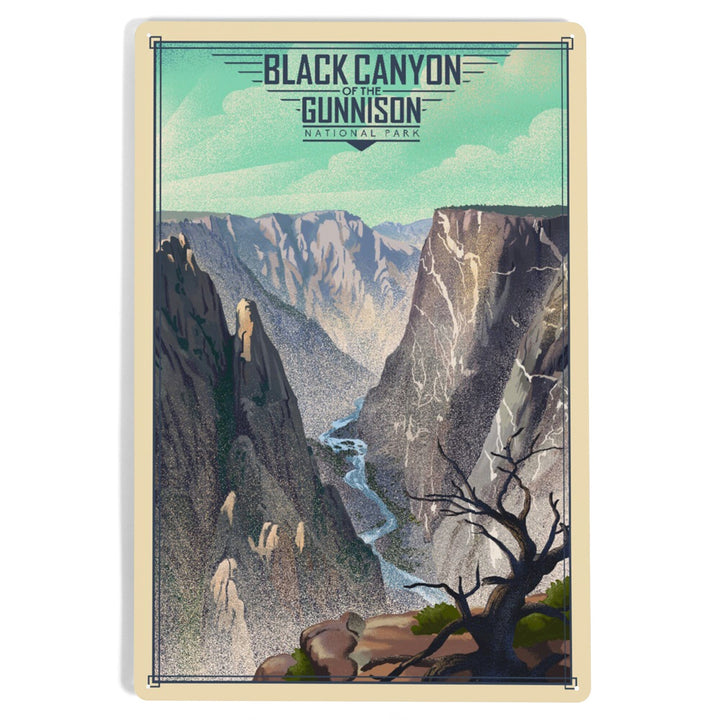 Black Canyon of the Gunnison National Park, Colorado, Lithograph National Park Series, Metal Signs Metal Lantern Press 