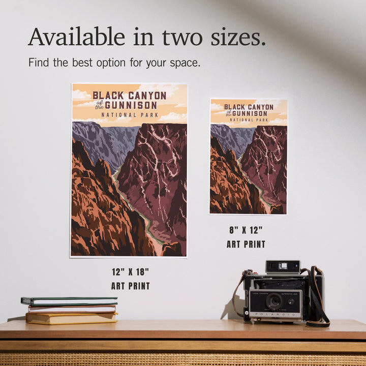 Black Canyon of the Gunnison National Park, Colorado, Painterly National Park Series, Art & Giclee Prints Art Lantern Press 