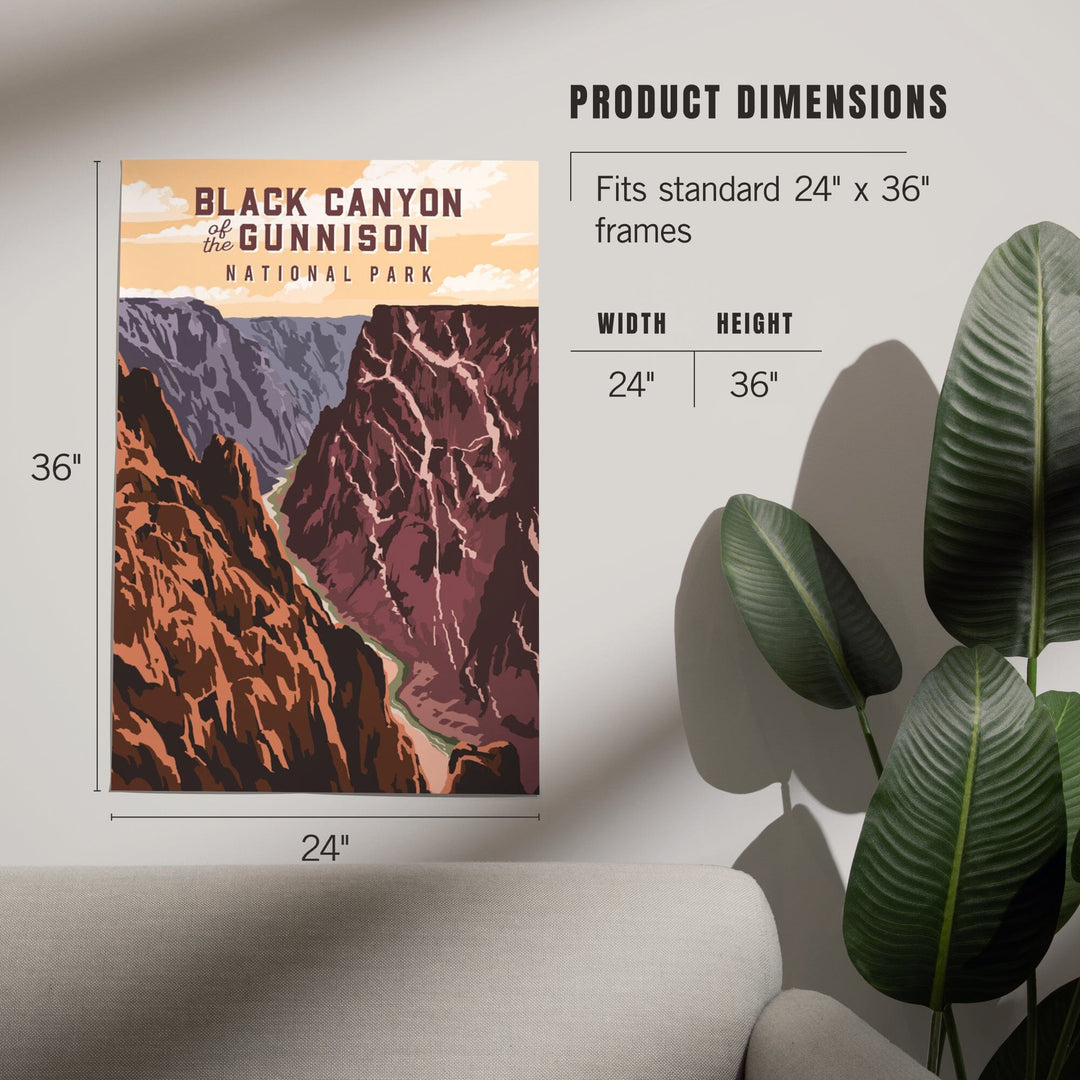 Black Canyon of the Gunnison National Park, Colorado, Painterly National Park Series, Art & Giclee Prints Art Lantern Press 
