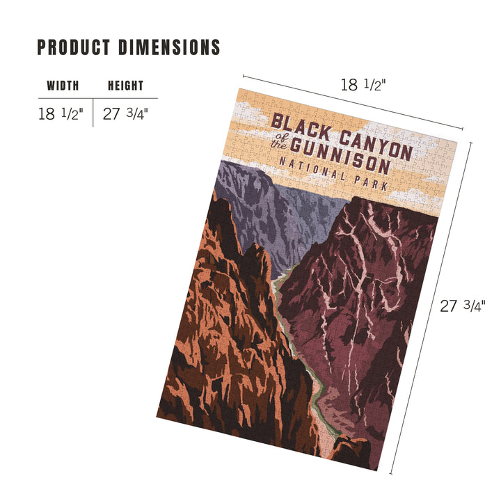 Black Canyon of the Gunnison National Park, Colorado, Painterly National Park Series, Jigsaw Puzzle Puzzle Lantern Press 