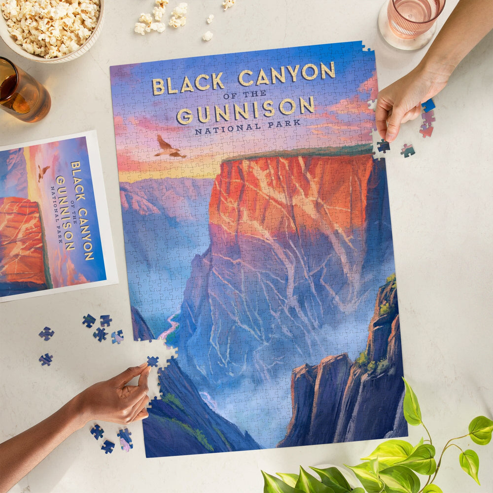 Black Canyon of the Gunnison National Park, Oil Painting, Jigsaw Puzzle Puzzle Lantern Press 