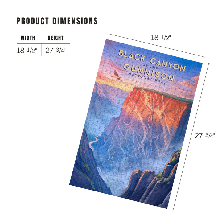Black Canyon of the Gunnison National Park, Oil Painting, Jigsaw Puzzle Puzzle Lantern Press 