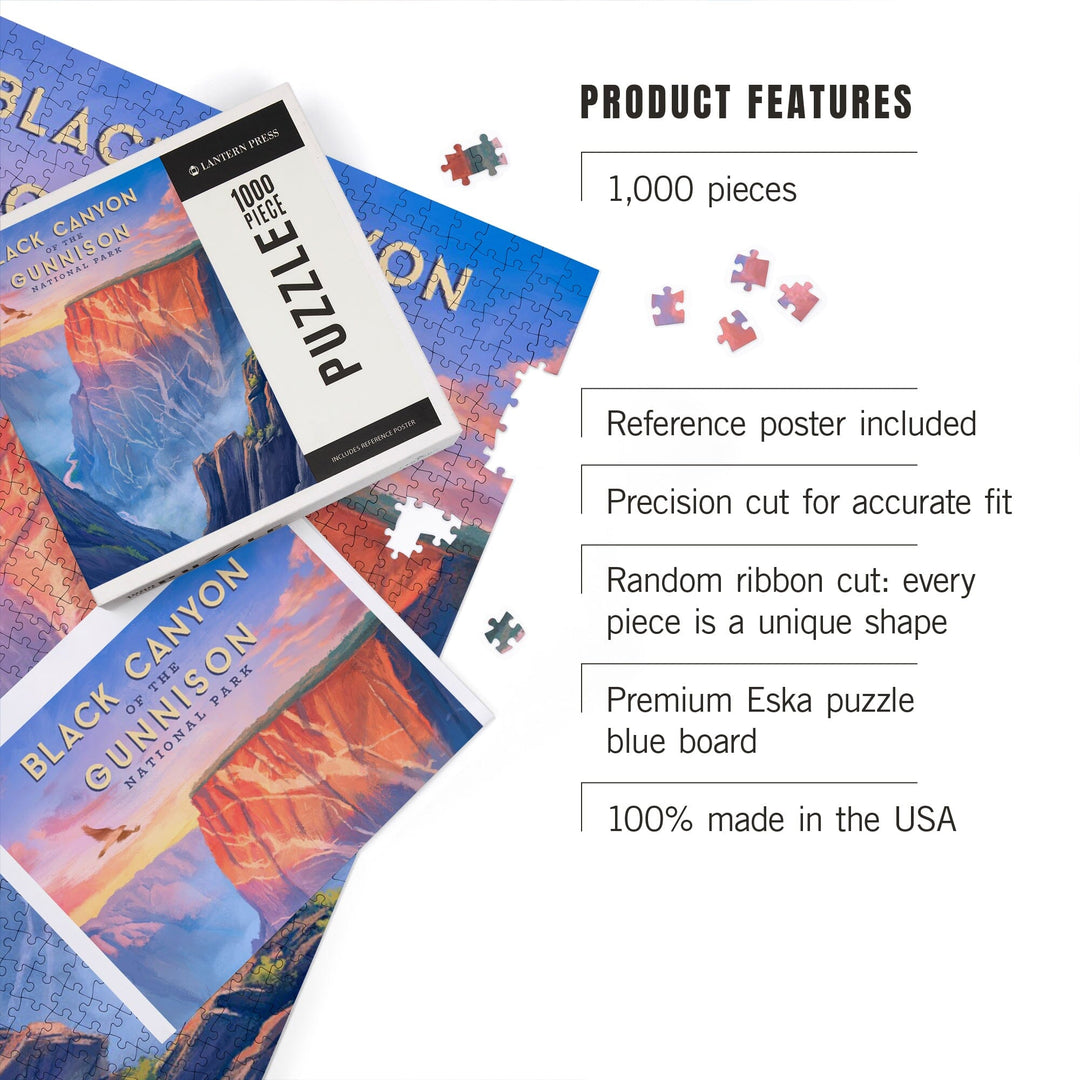 Black Canyon of the Gunnison National Park, Oil Painting, Jigsaw Puzzle Puzzle Lantern Press 
