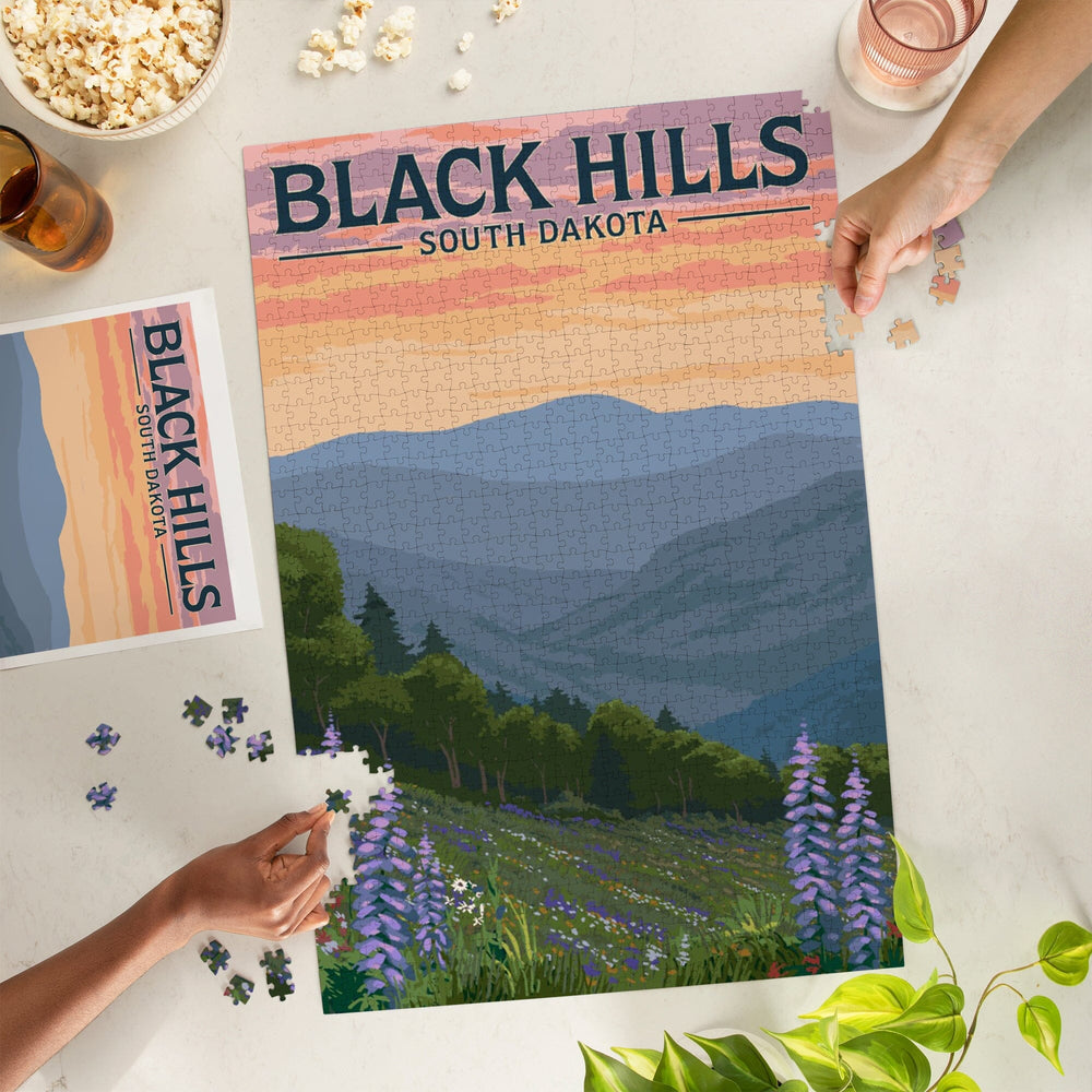Black Hills, South Dakota, Spring Flowers, Jigsaw Puzzle Puzzle Lantern Press 
