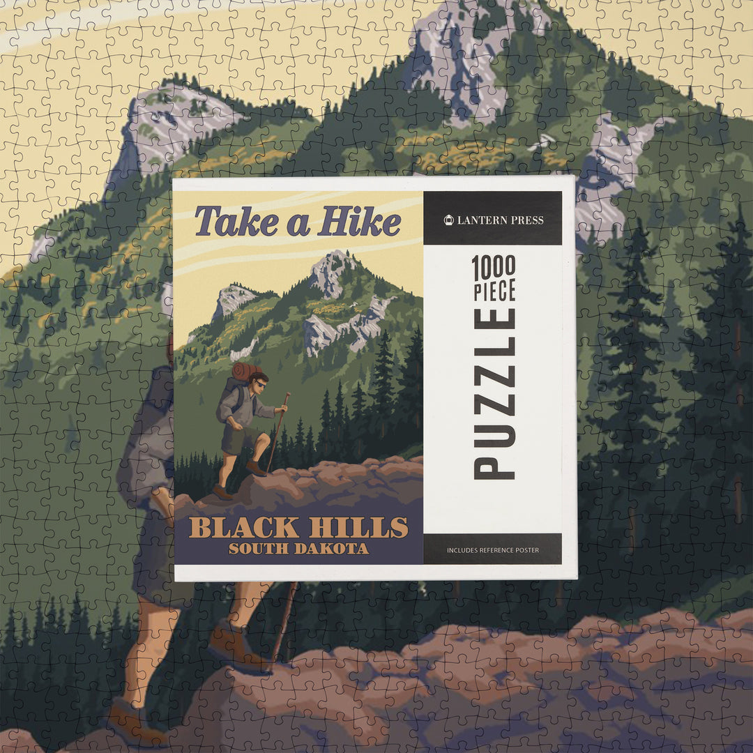 Black Hills, South Dakota, Take a Hike, Jigsaw Puzzle Puzzle Lantern Press 
