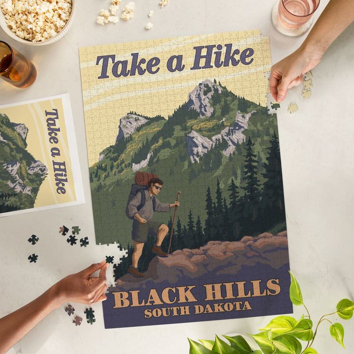 Black Hills, South Dakota, Take a Hike, Jigsaw Puzzle Puzzle Lantern Press 