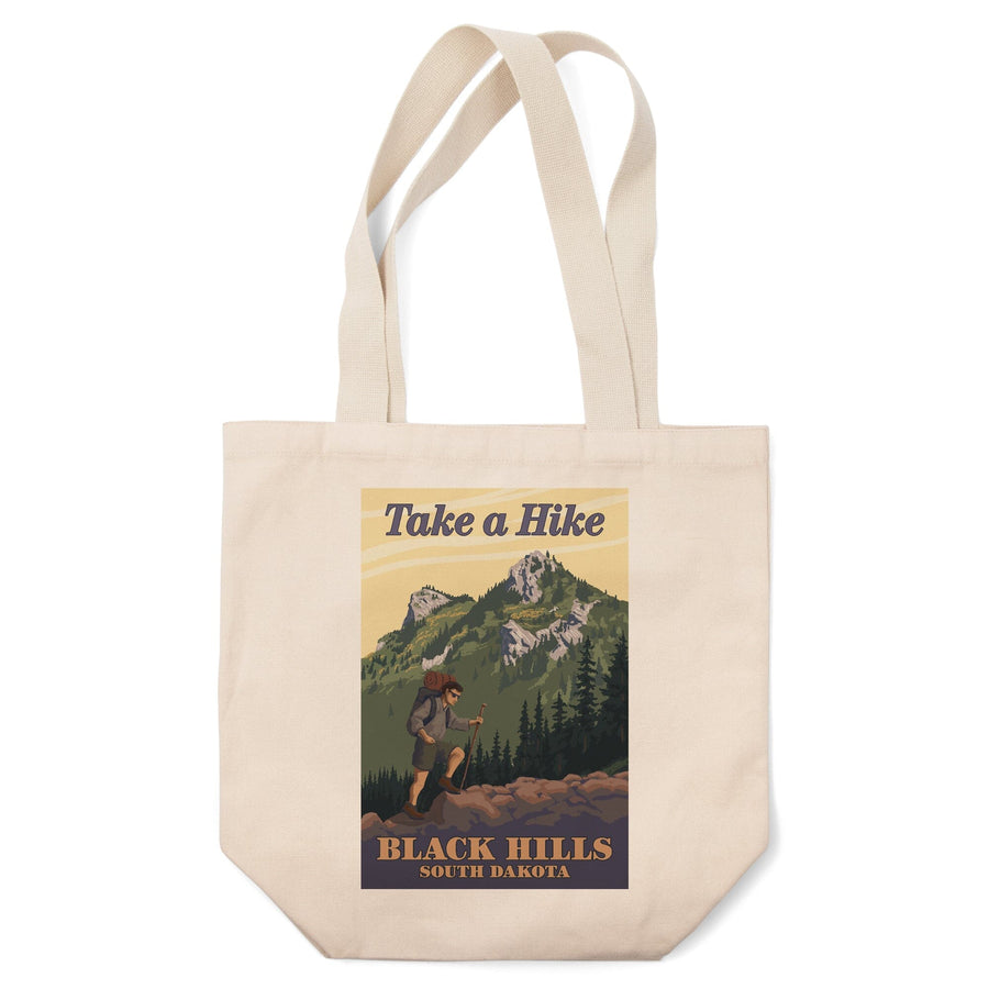 Black Hills, South Dakota, Take a Hike, Lantern Press Artwork, Tote Bag Totes Lantern Press 