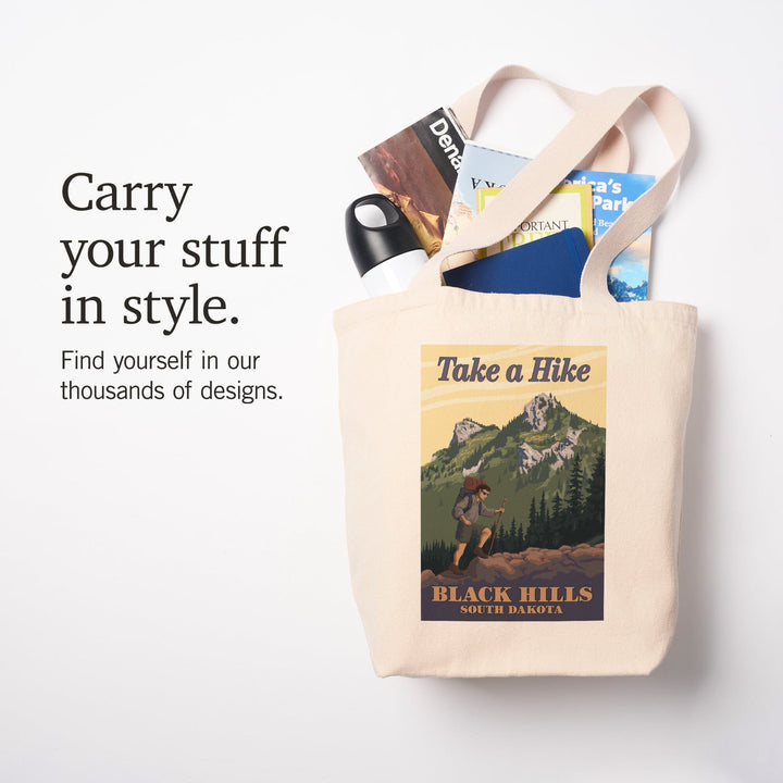 Black Hills, South Dakota, Take a Hike, Tote Bag Totes Lantern Press 