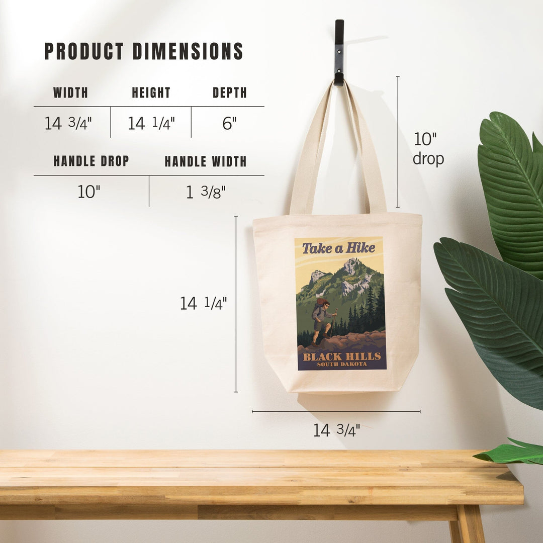 Black Hills, South Dakota, Take a Hike, Tote Bag Totes Lantern Press 