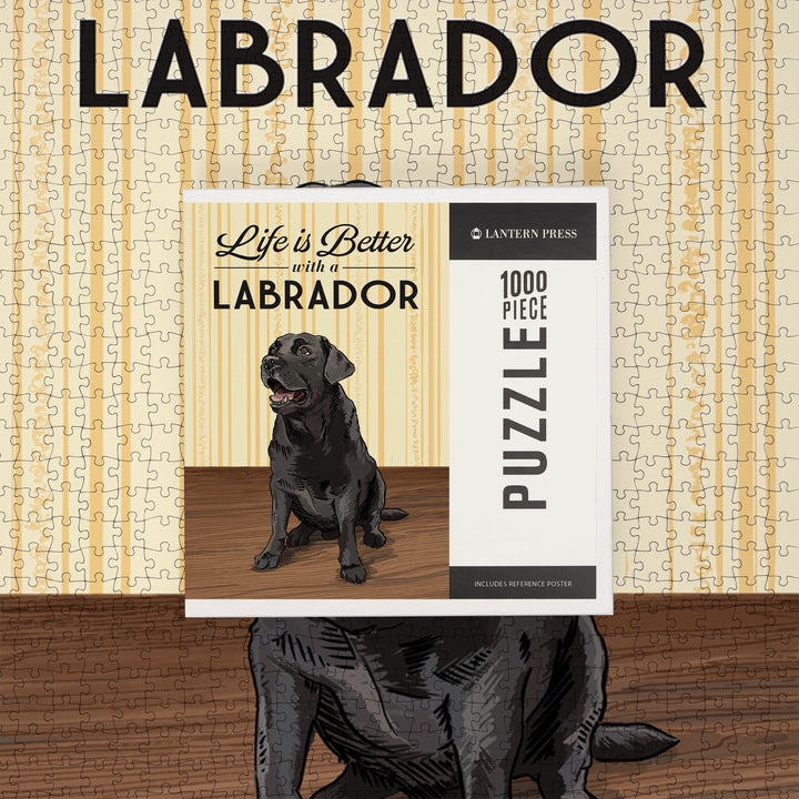 Black Lab, Life is Better, Jigsaw Puzzle Puzzle Lantern Press 
