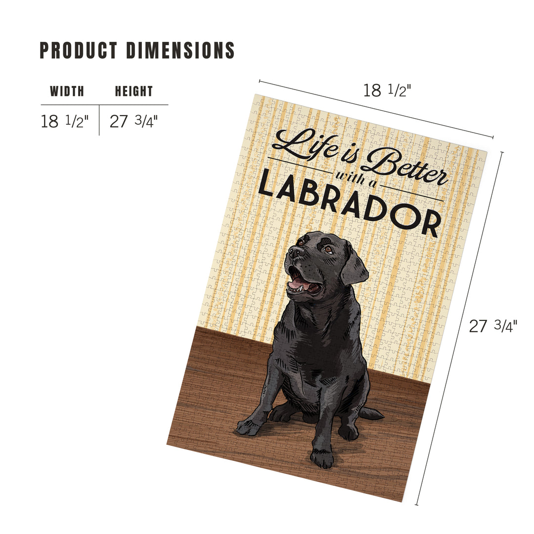 Black Lab, Life is Better, Jigsaw Puzzle Puzzle Lantern Press 