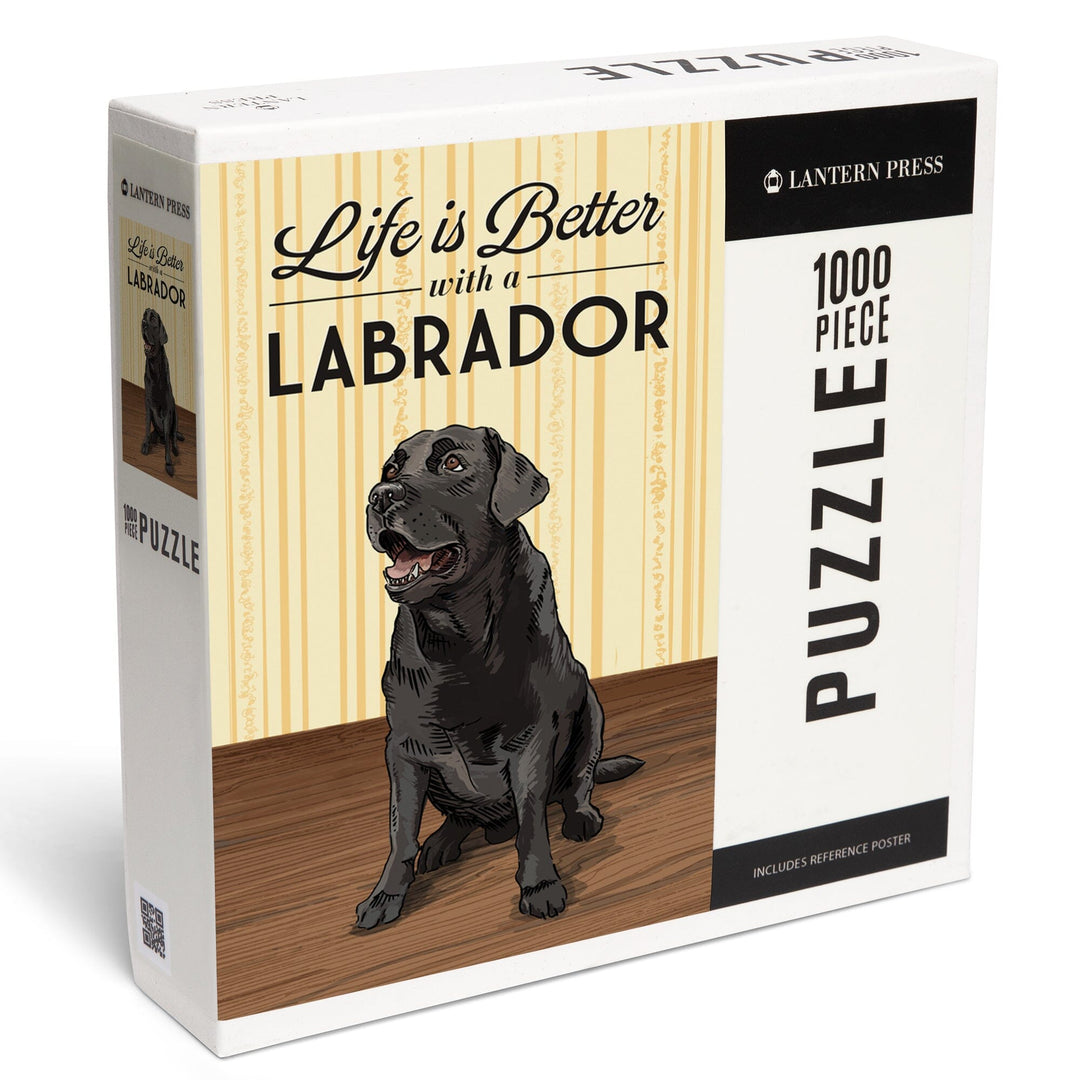Black Lab, Life is Better, Jigsaw Puzzle Puzzle Lantern Press 