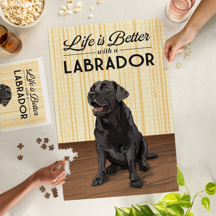 Black Lab, Life is Better, Jigsaw Puzzle Puzzle Lantern Press 