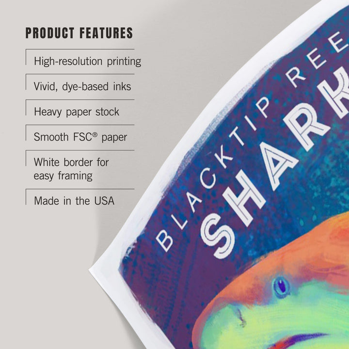 Blacktip Reef Shark, Vivid Series, Art & Giclee Prints Art Lantern Press 