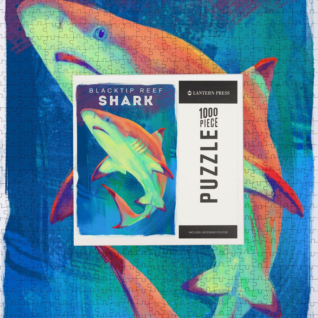 Blacktip Reef Shark, Vivid Series, Jigsaw Puzzle Puzzle Lantern Press 