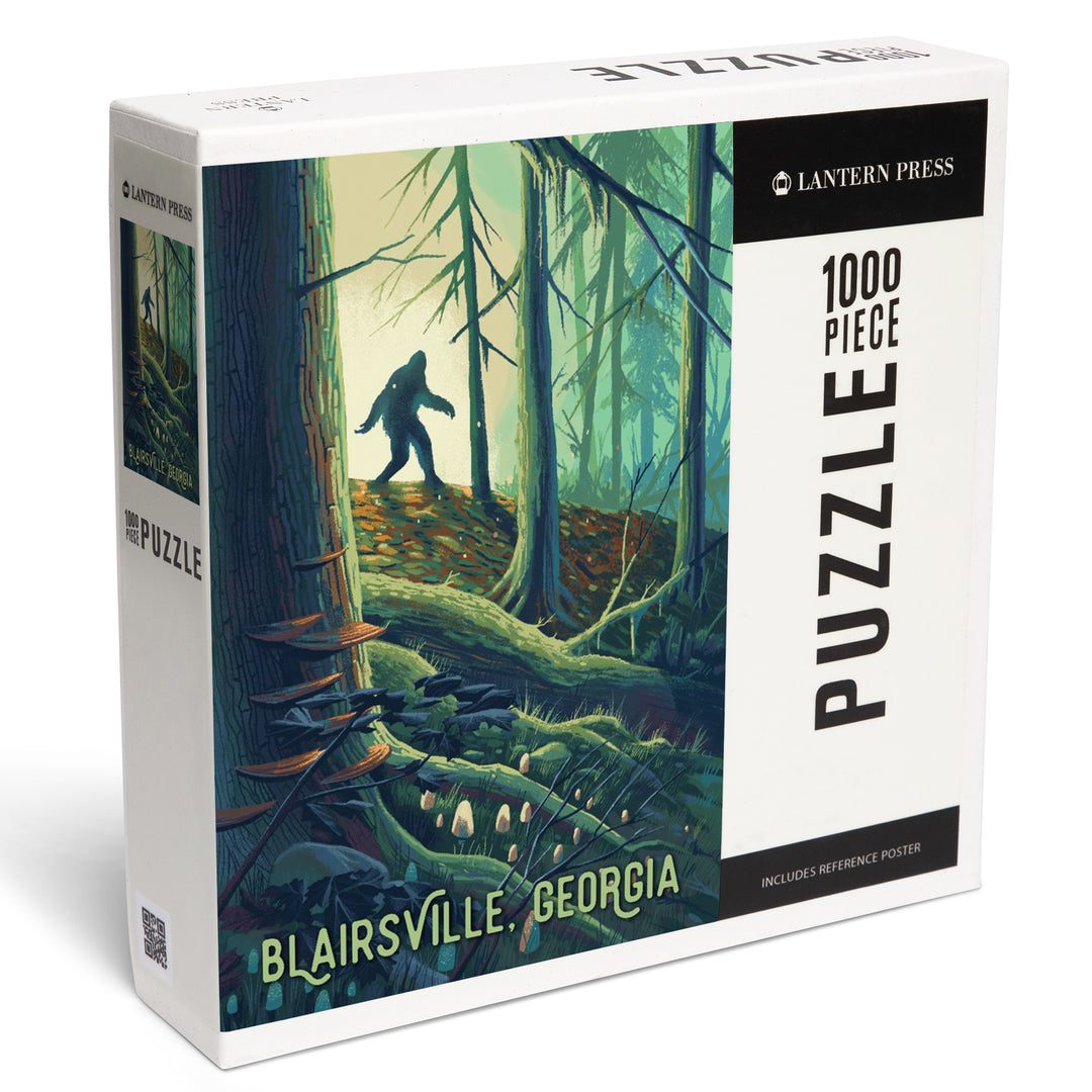 Blairsville, Georgia, Wanderer, Bigfoot in Forest, Jigsaw Puzzle Puzzle Lantern Press 
