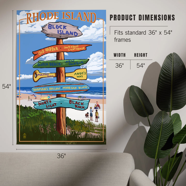 Block Island, Rhode Island, Sign Destinations, Art & Giclee Prints Art Lantern Press 
