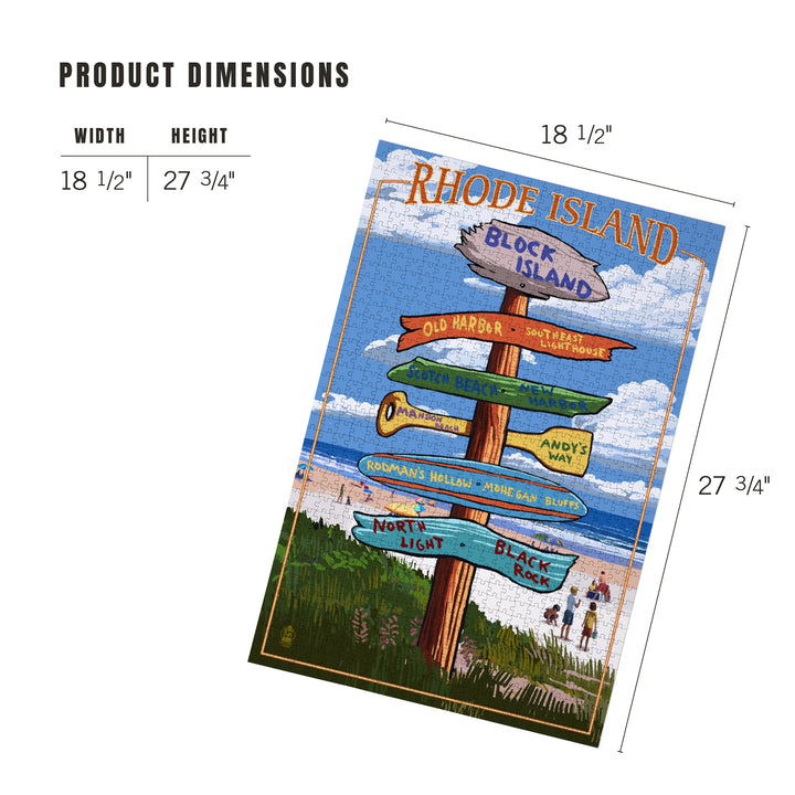 Block Island, Rhode Island, Sign Destinations, Jigsaw Puzzle Puzzle Lantern Press 
