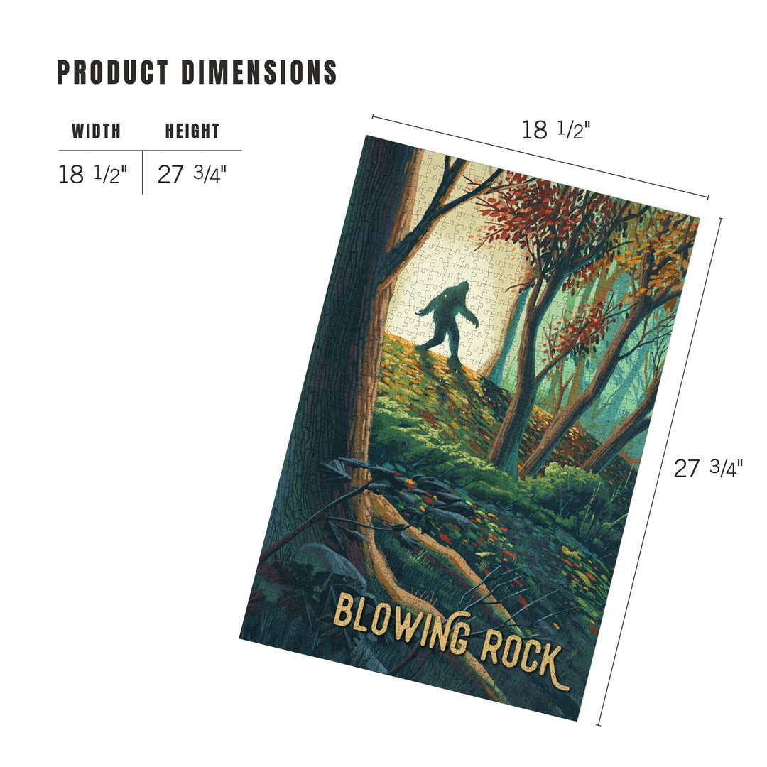 Blowing Rock, North Carolina, Get Outside Series, Wanderer, Bigfoot in Forest, Jigsaw Puzzle Puzzle Lantern Press 