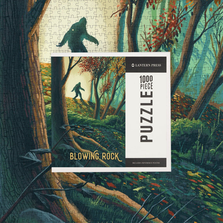 Blowing Rock, North Carolina, Get Outside Series, Wanderer, Bigfoot in Forest, Jigsaw Puzzle Puzzle Lantern Press 