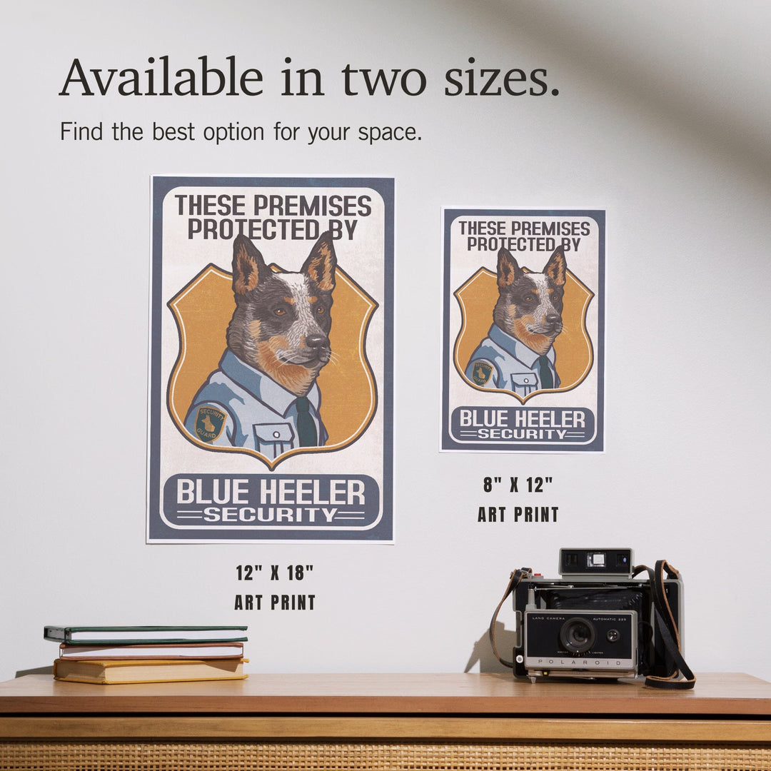 Blue Heeler Security, Dog Sign, Art & Giclee Prints Art Lantern Press 