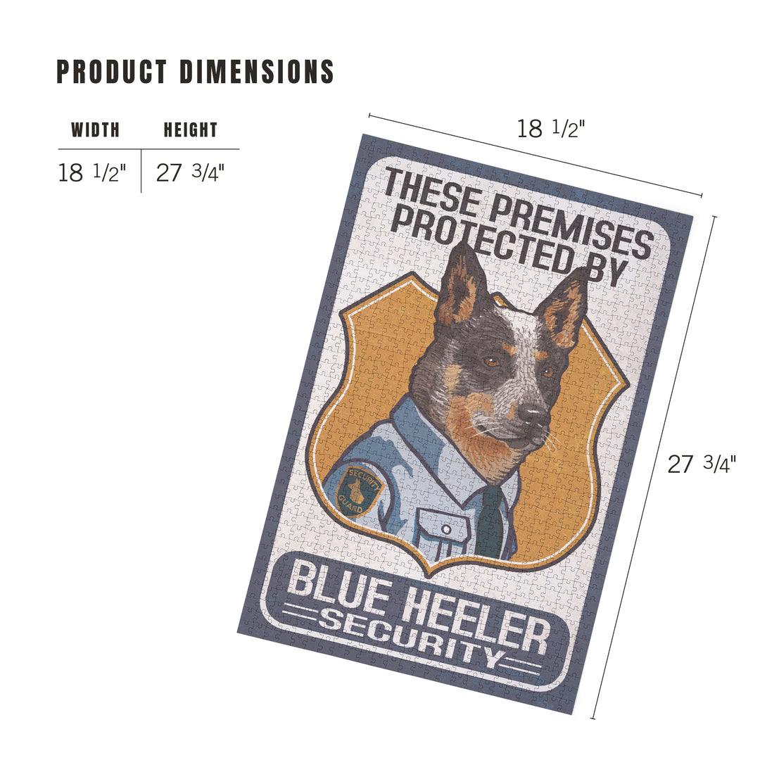 Blue Heeler Security, Dog Sign, Jigsaw Puzzle Puzzle Lantern Press 