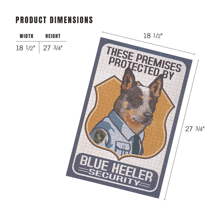 Blue Heeler Security, Dog Sign, Jigsaw Puzzle Puzzle Lantern Press 