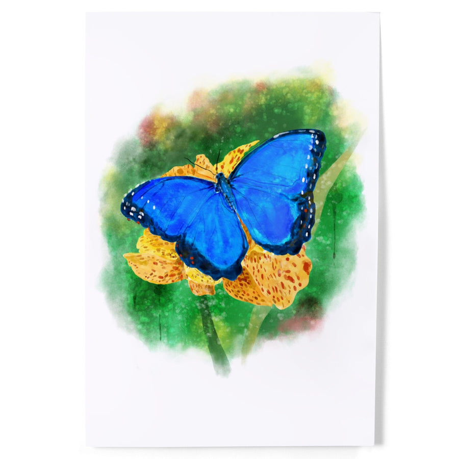 Blue Morpho Butterfly, Watercolor, Art & Giclee Prints Art Lantern Press 