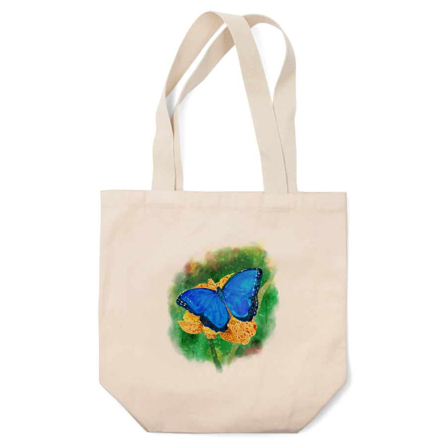 Blue Morpho Butterfly, Watercolor, Tote Bag Totes Lantern Press 