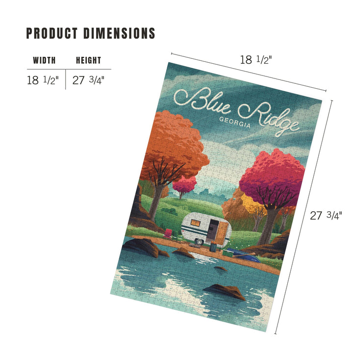 Blue Ridge, Georgia, At Home Anywhere, Camper in Fall Colors, Jigsaw Puzzle Puzzle Lantern Press 