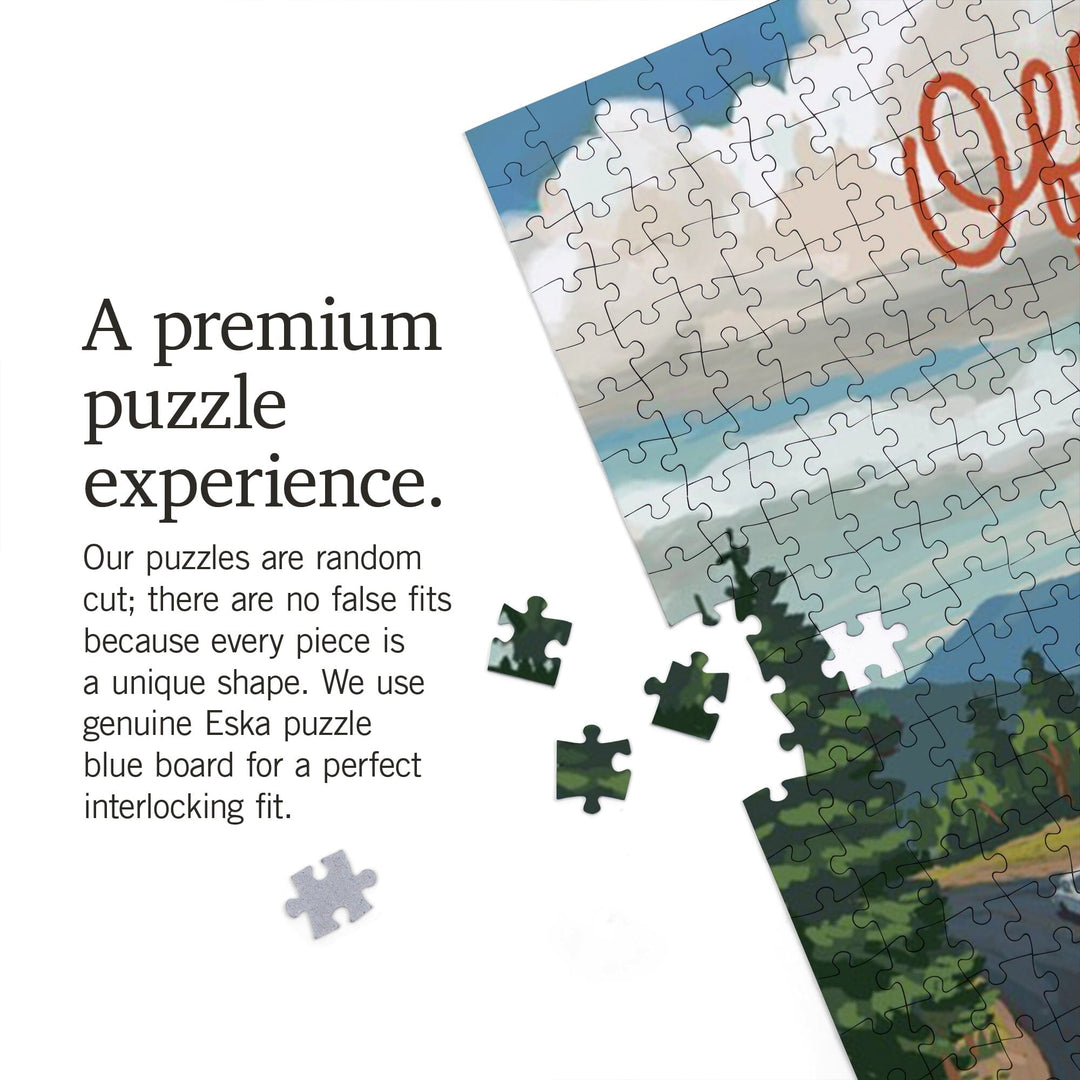 Blue Ridge, Georgia, Camper Van and Lake, Off to Roam, Jigsaw Puzzle Puzzle Lantern Press 